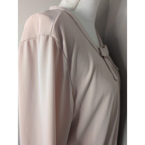 Karl Lagerfeld Paris coquette feminine pink bow blouse XL - Picture 9 of 10